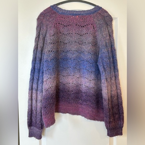 EUC Knox Rose Women's Marled Crewneck Sweater Blue Purple Size 1X - Picture 4 of 8